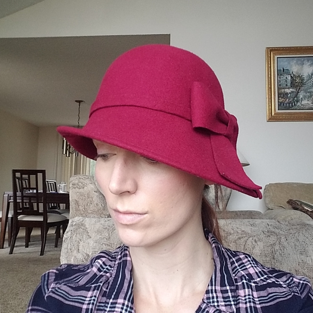 Maroon Cloche Hat
